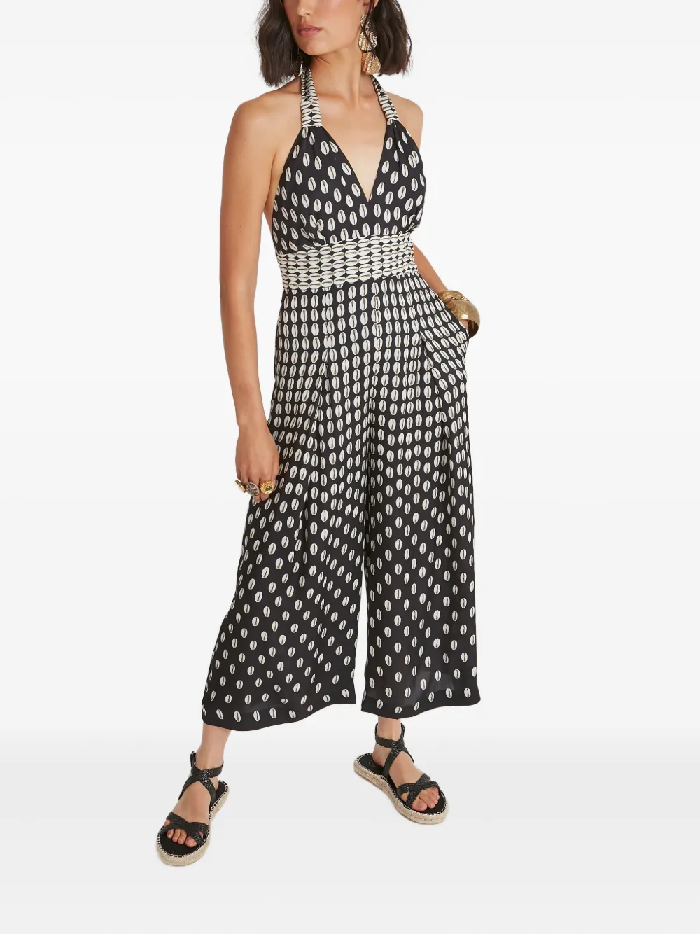 Temperley London Jumpsuit met halternek - Zwart