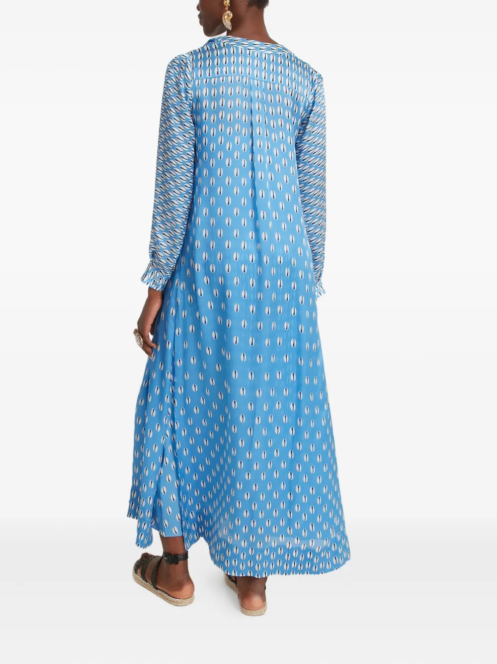 Temperley London Zijden jas met print Blauw