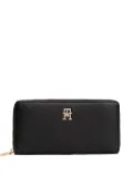 Tommy Hilfiger logo-plaque zip-around wallet - Black