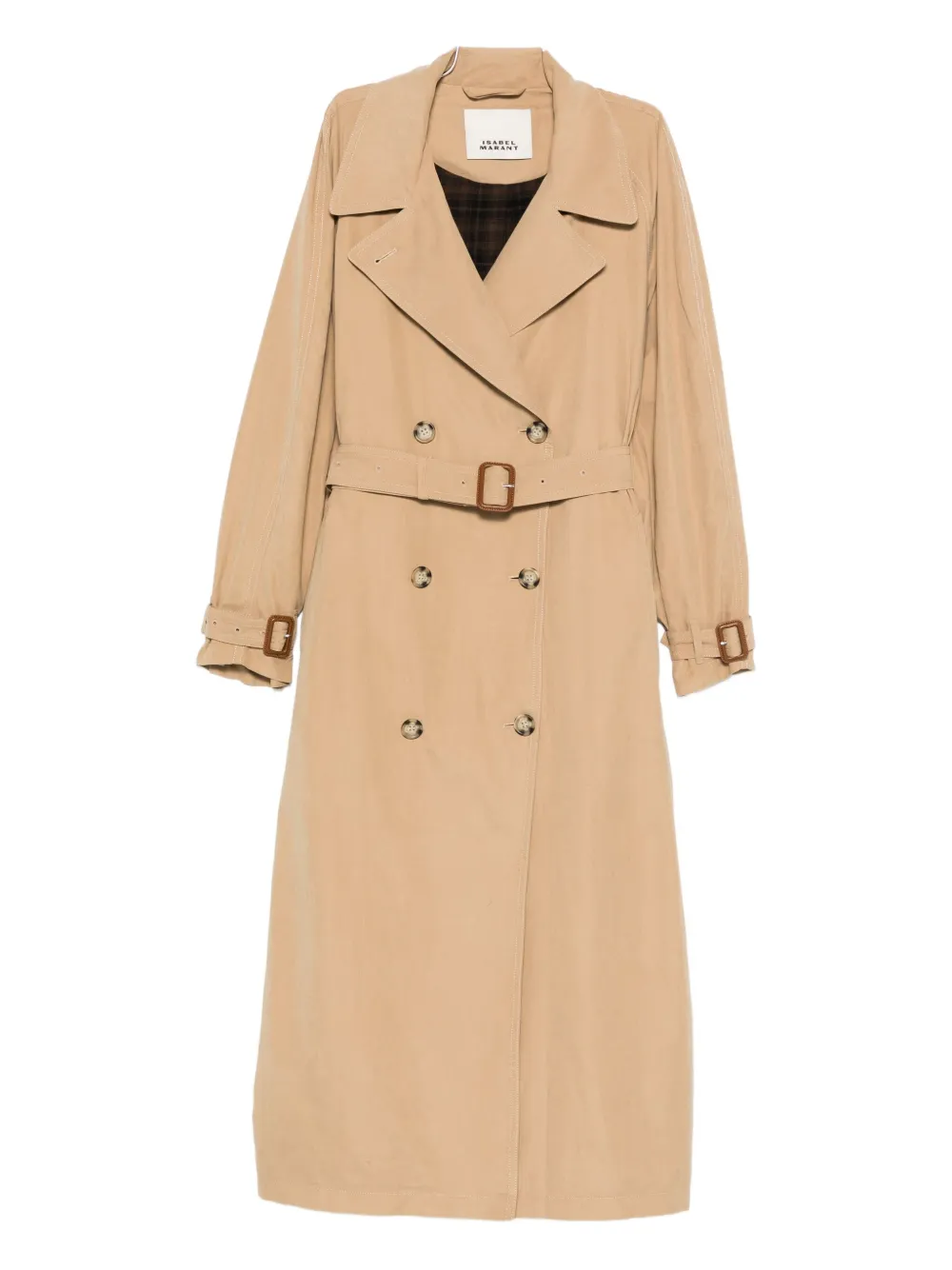 ISABEL MARANT Elea belted double-breasted trench coat Beige