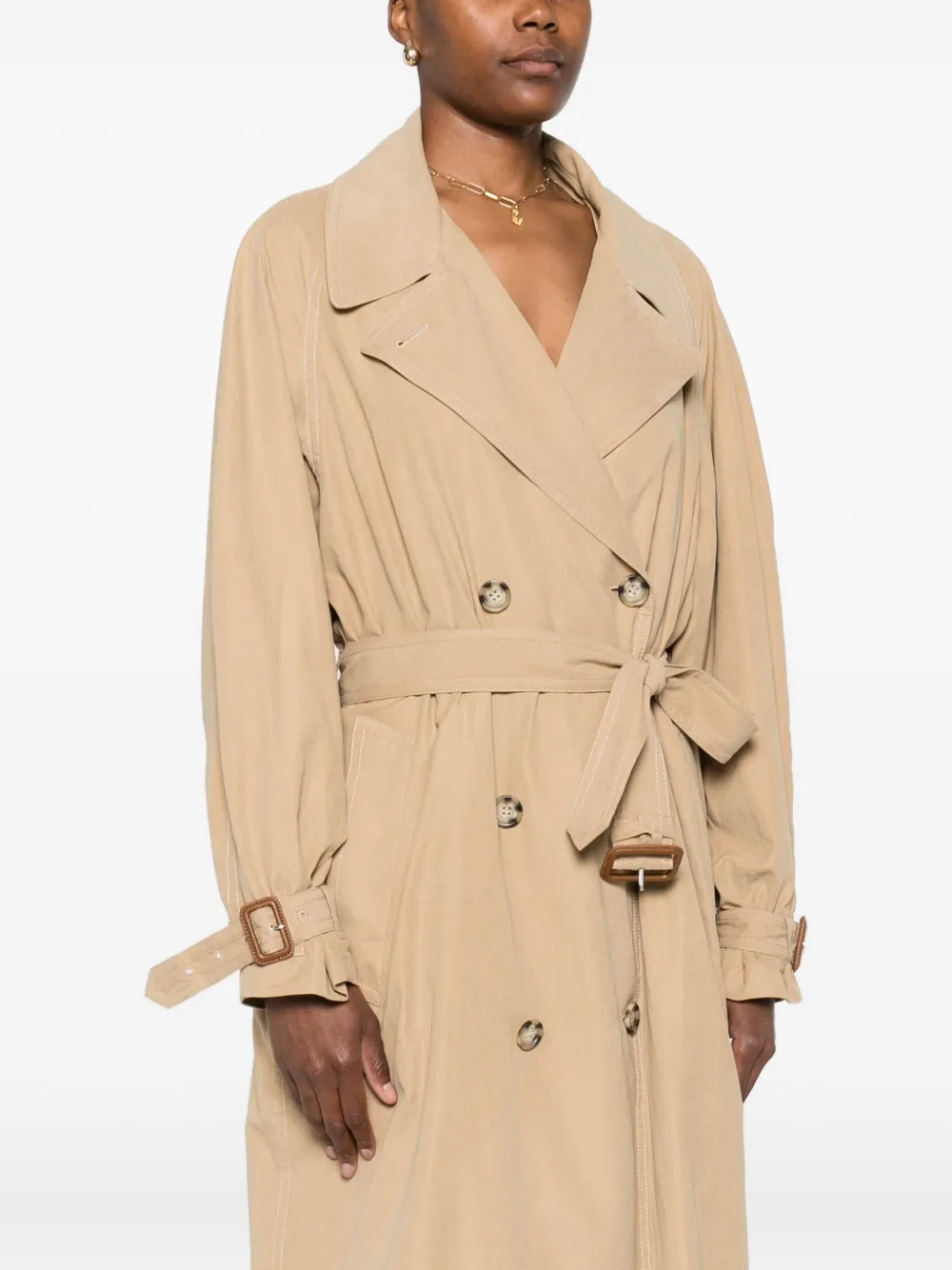 ISABEL MARANT Elea trenchcoat met ceintuur en dubbele rij knopen Beige
