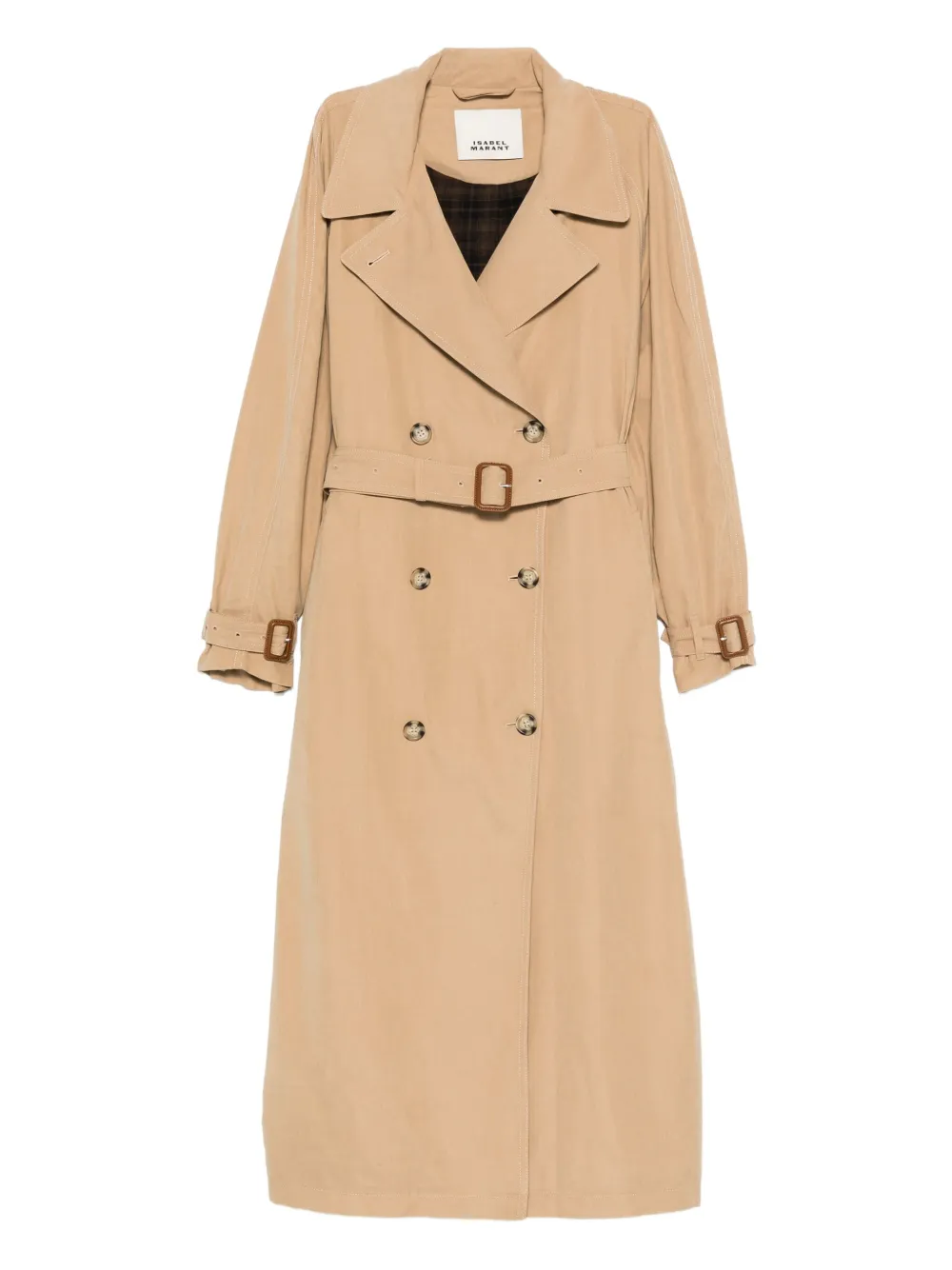ISABEL MARANT Elea trenchcoat met ceintuur en dubbele rij knopen Beige