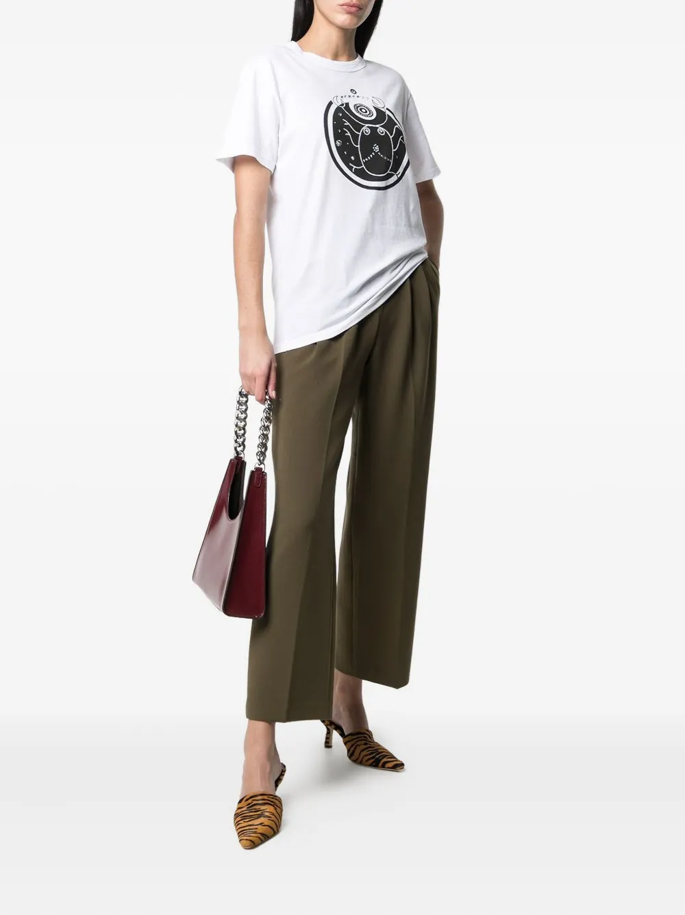 Swarovski crystal-embellished T-shirt Wit