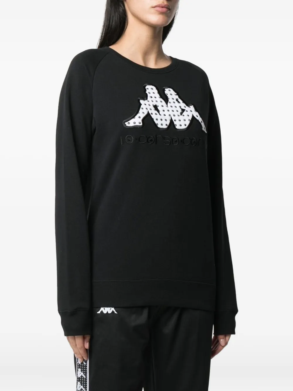 Kappa x 10 Corso Como logo-embroidered sweatshirt Zwart