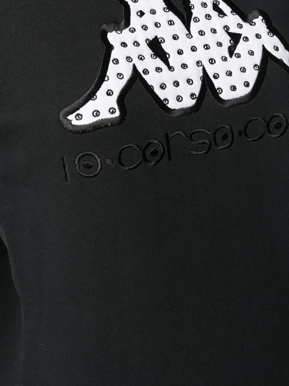 Kappa x 10 Corso Como logo-embroidered sweatshirt Zwart
