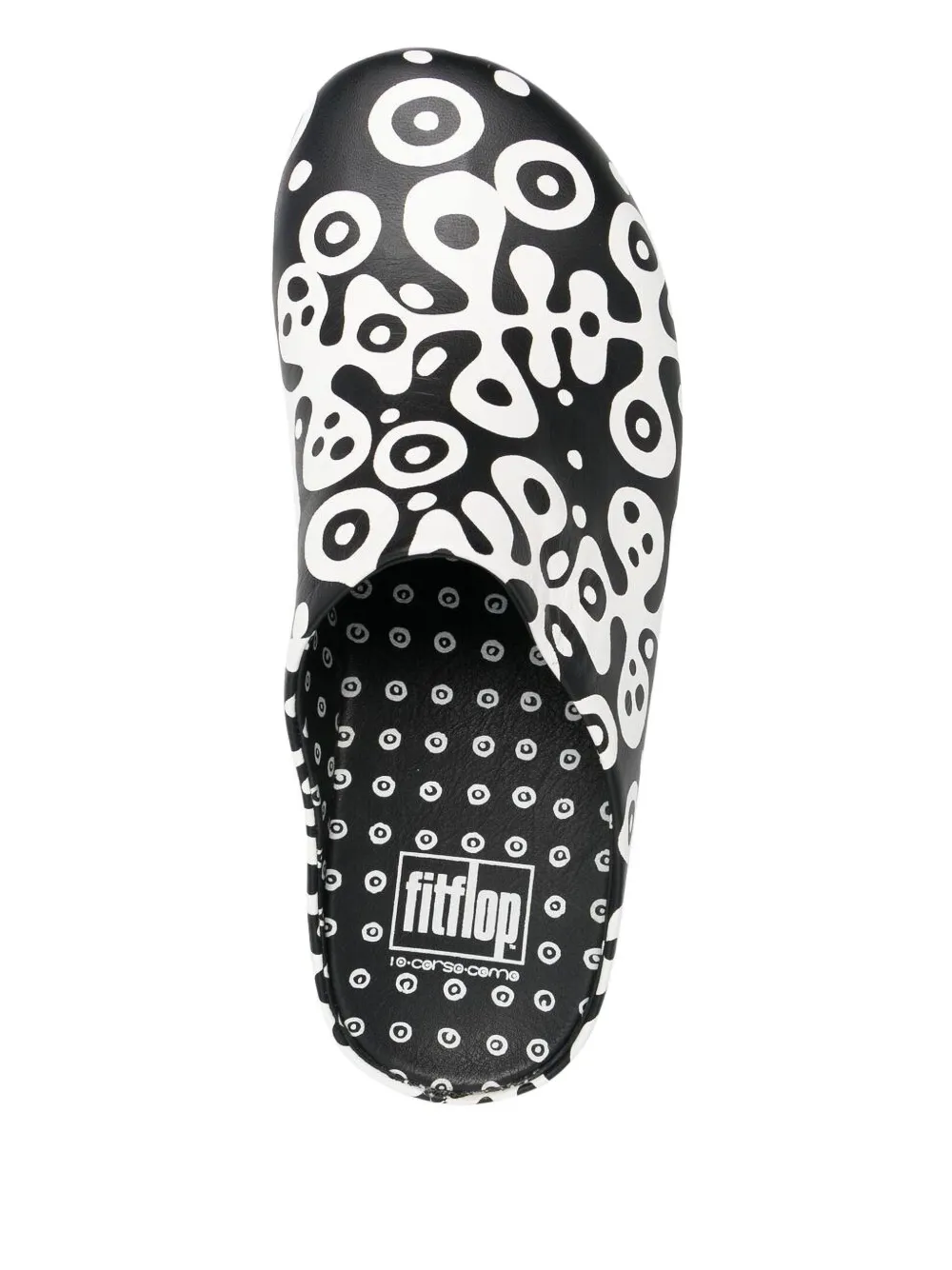 FitFlop Muiltjes met grafische print Zwart