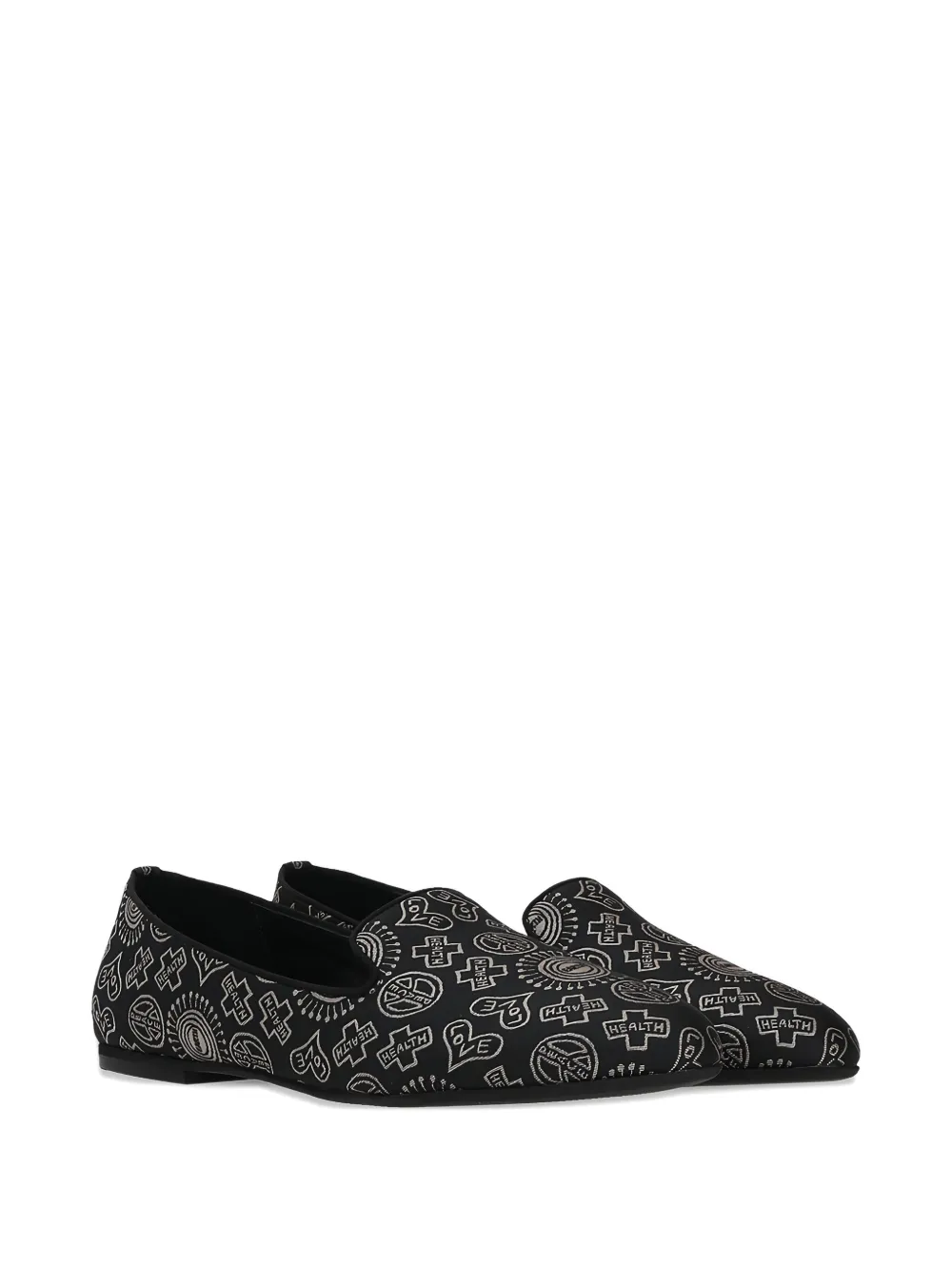 10 CORSO COMO embroidered-symbols loafers Black