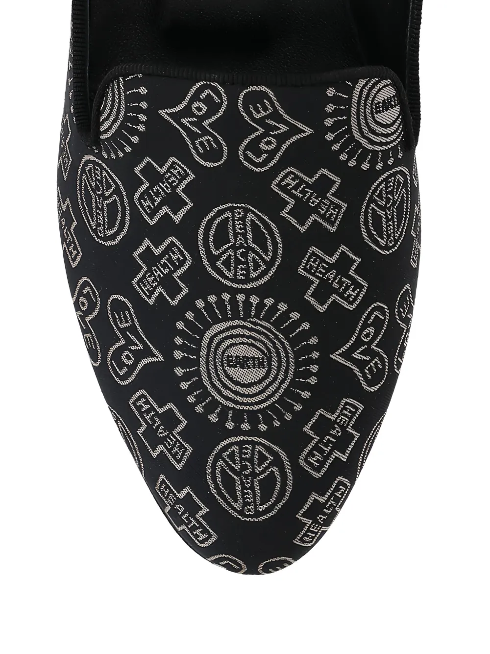 10 CORSO COMO embroidered-symbols loafers Black