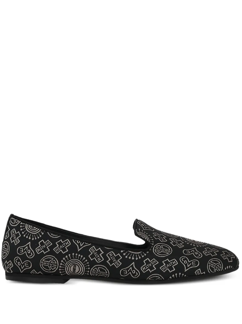 10 CORSO COMO embroidered-symbols loafers Black