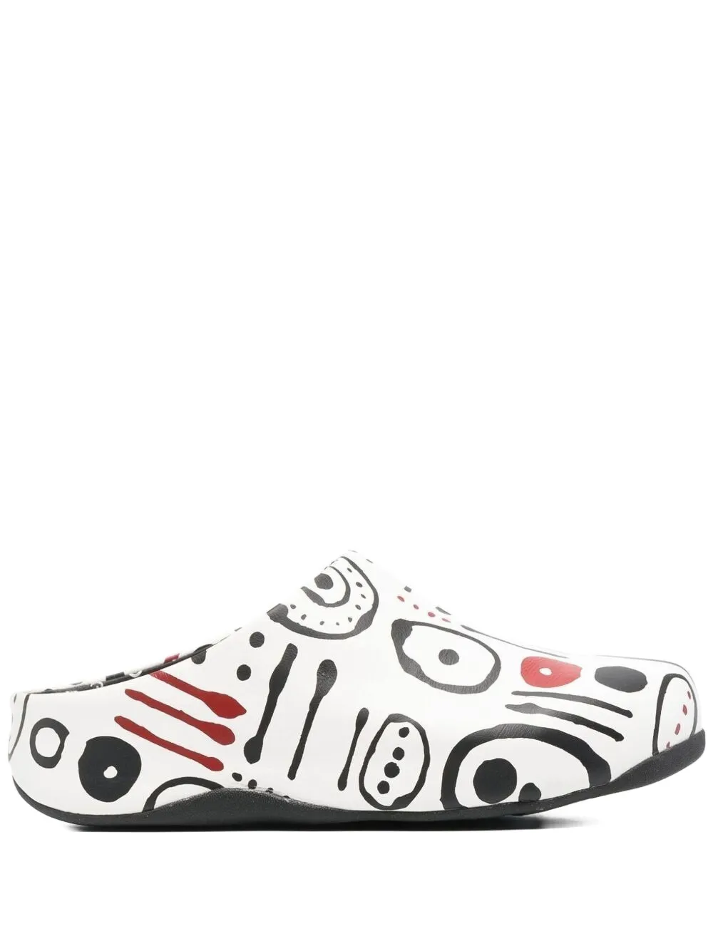FitFlop Muiltjes met grafische print Wit