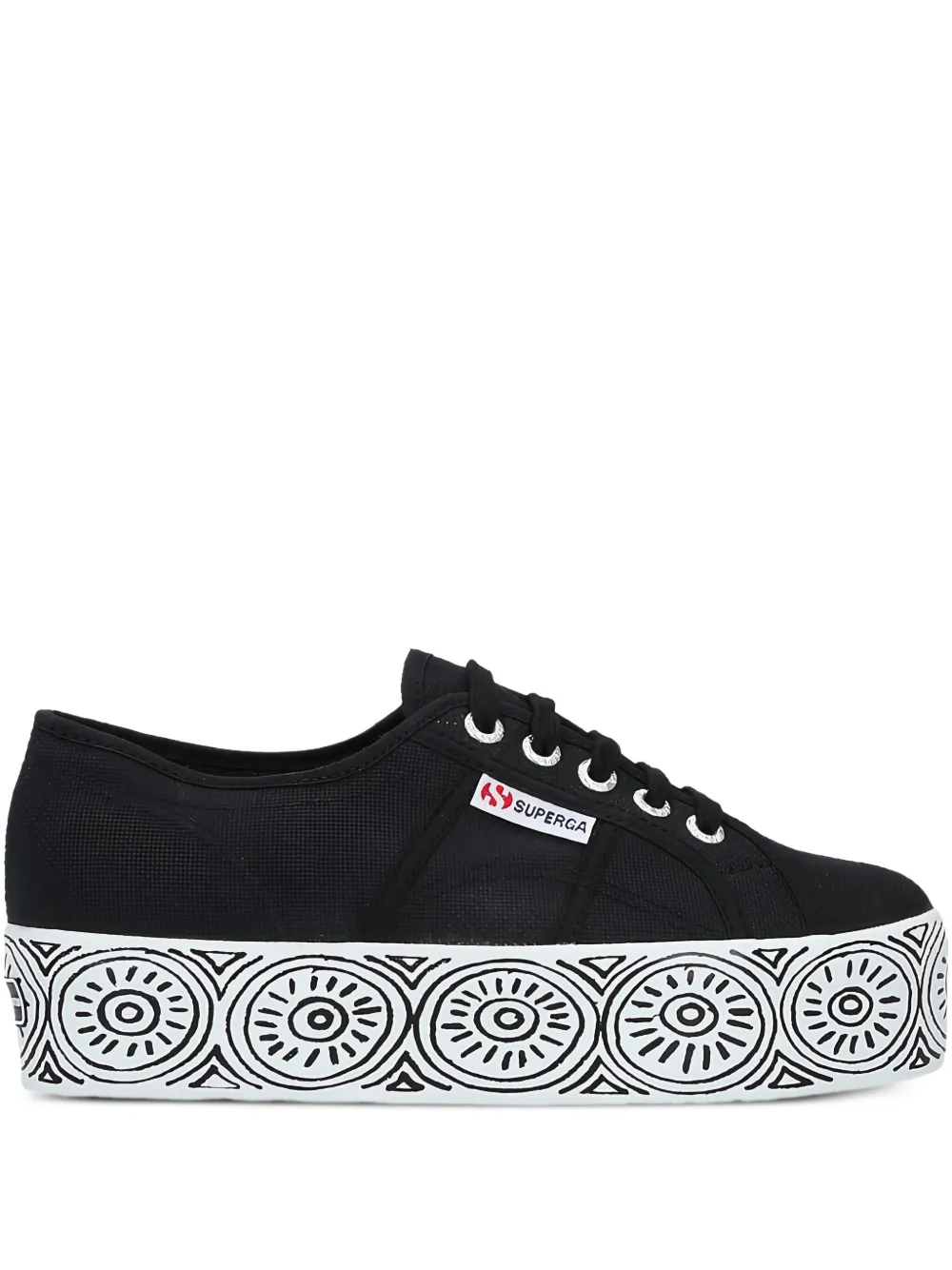 Superga platform-sole lace-up sneakers | Black | Image 1
