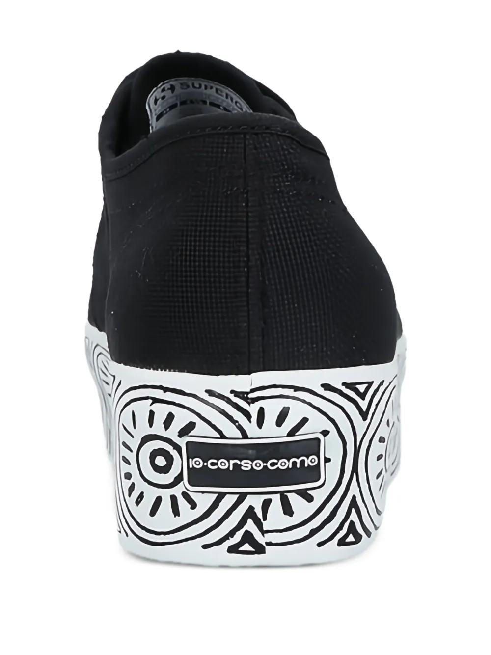 Superga Platform-sole Lace-up Sneakers In Black