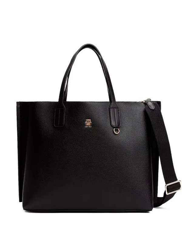 Tommy Hilfiger logo-plaque Tote Bag Black FARFETCH MY
