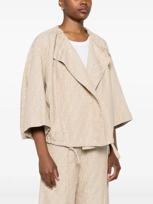 FENDI FF-jacquard Drawstring Jacket | Neutrals | FARFETCH