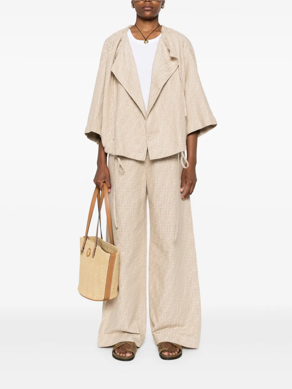 FENDI FF-jacquard drawstring jacket | Oversized Jackets | Image 2