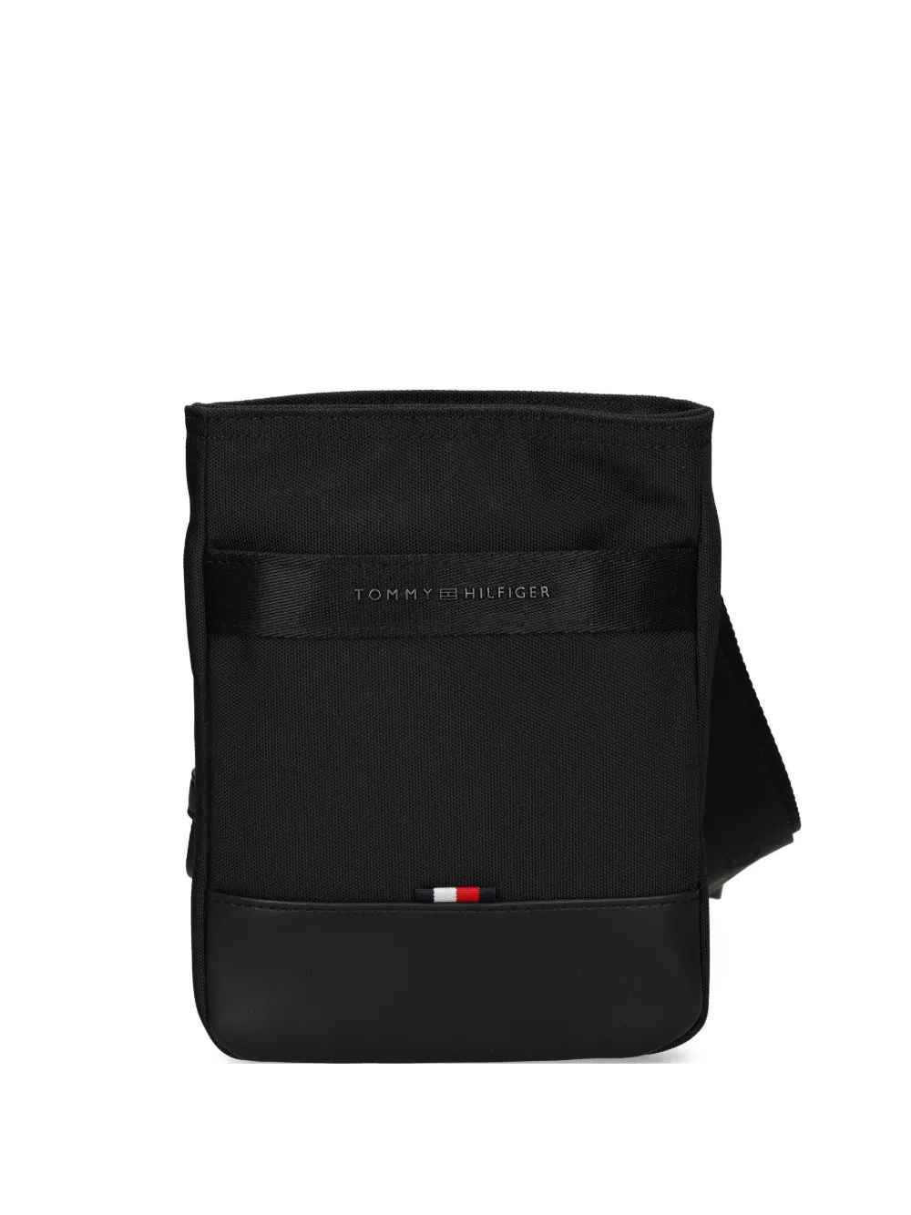 Tommy Hilfiger logo-lettering messenger bag Zwart