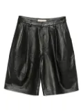 Michael Michael Kors pleat-detail leather shorts - Black