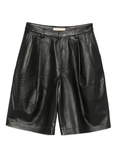 Michael Michael Kors pleat-detail leather shorts