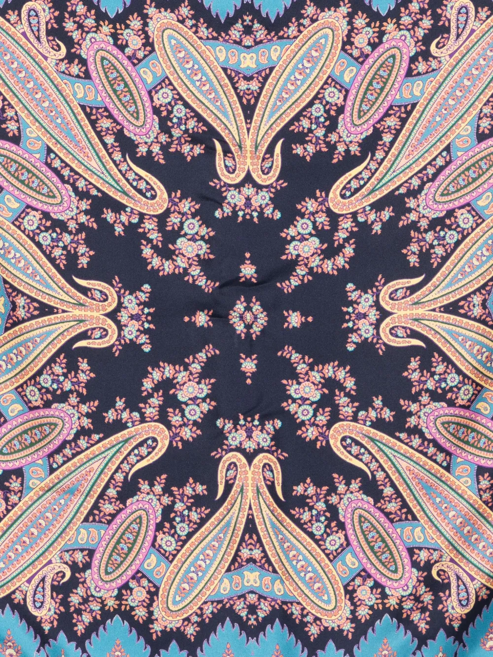 ETRO paisley-pattern silk scarf Blauw