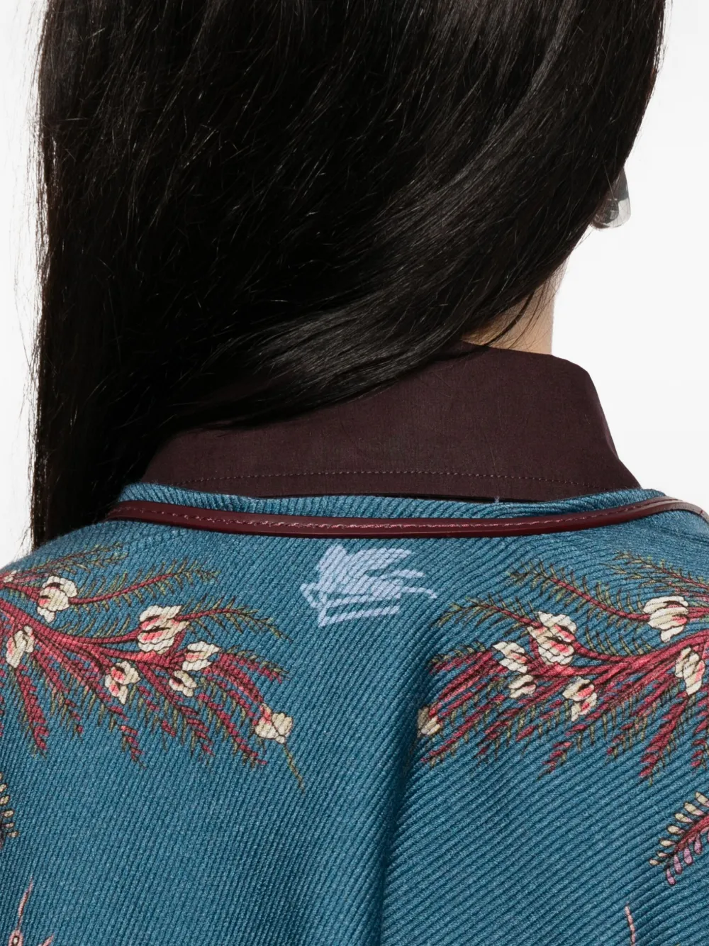 ETRO Poncho met paisley-print Blauw