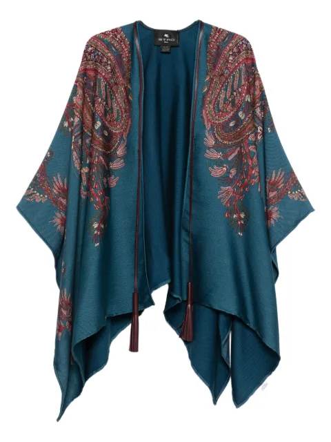 ETRO paisley-print poncho