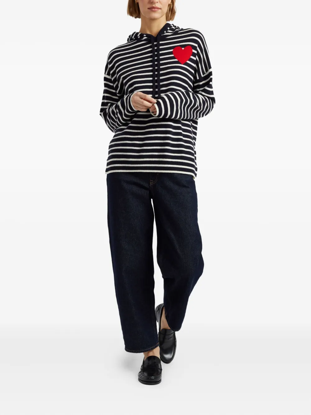 Chinti & Parker Breton Heart gestreepte hoodie - Blauw