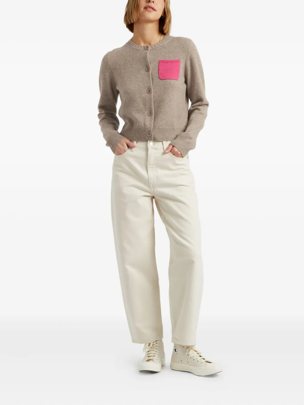 Chinti & Parker Patch-pocket Cardigan In Gray