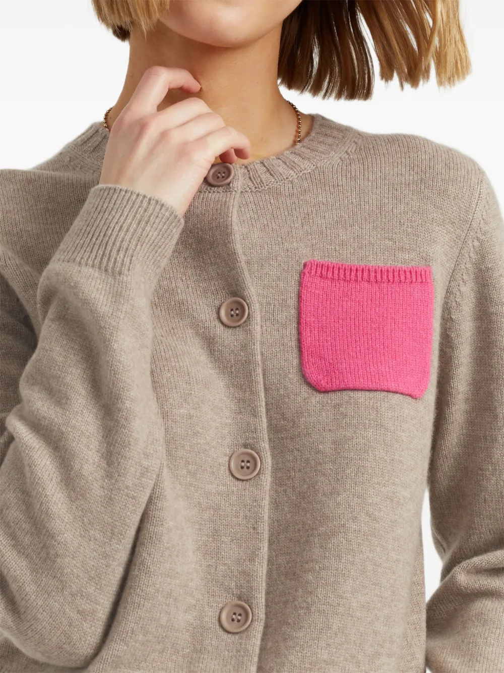Chinti & Parker Patch-pocket Cardigan In Gray
