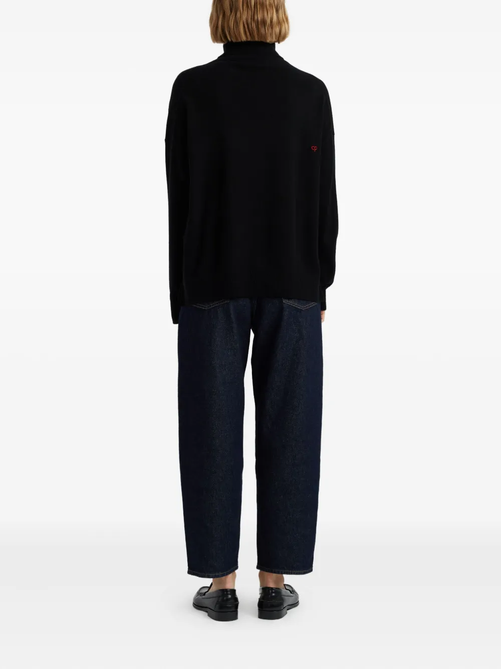 Chinti & Parker Breton Heart Roll-neck Sweater In Black