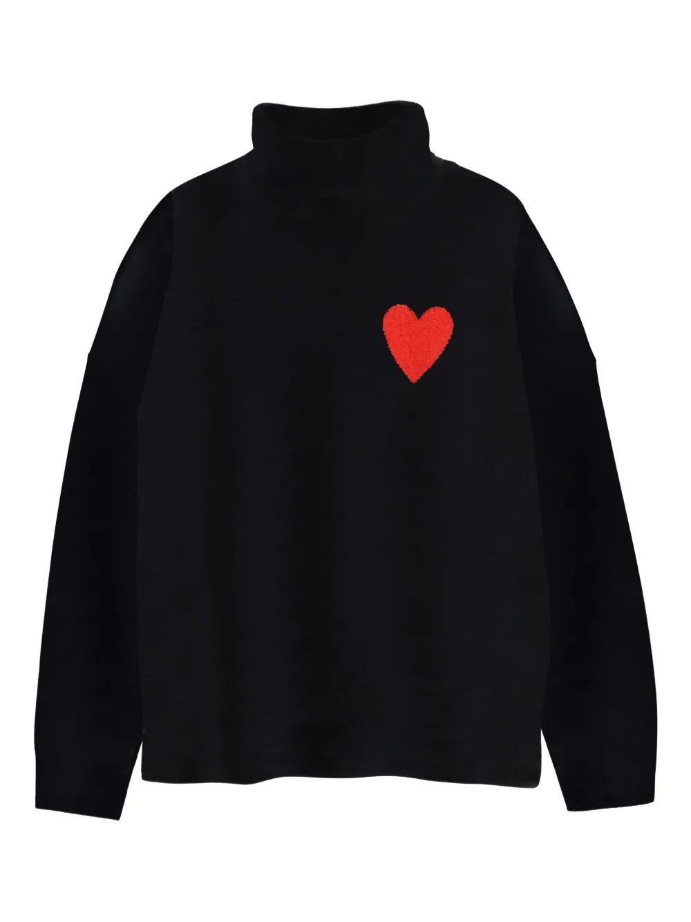 Chinti & Parker Breton Heart タートルネック セーター - ブラック Chinti & Parker Breton Heart タートルネック セーター - ブラック