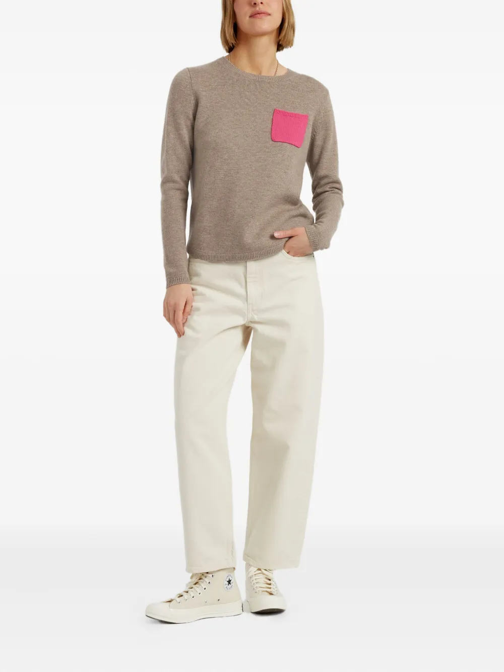 Chinti & Parker Wool Blend Sweater In Neutral