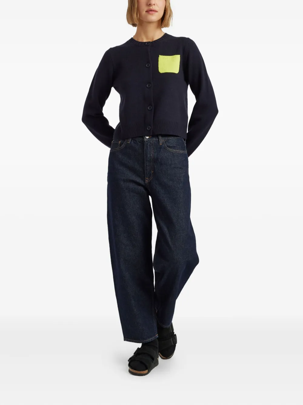 Chinti & Parker Patch-pocket Cardigan In Blue