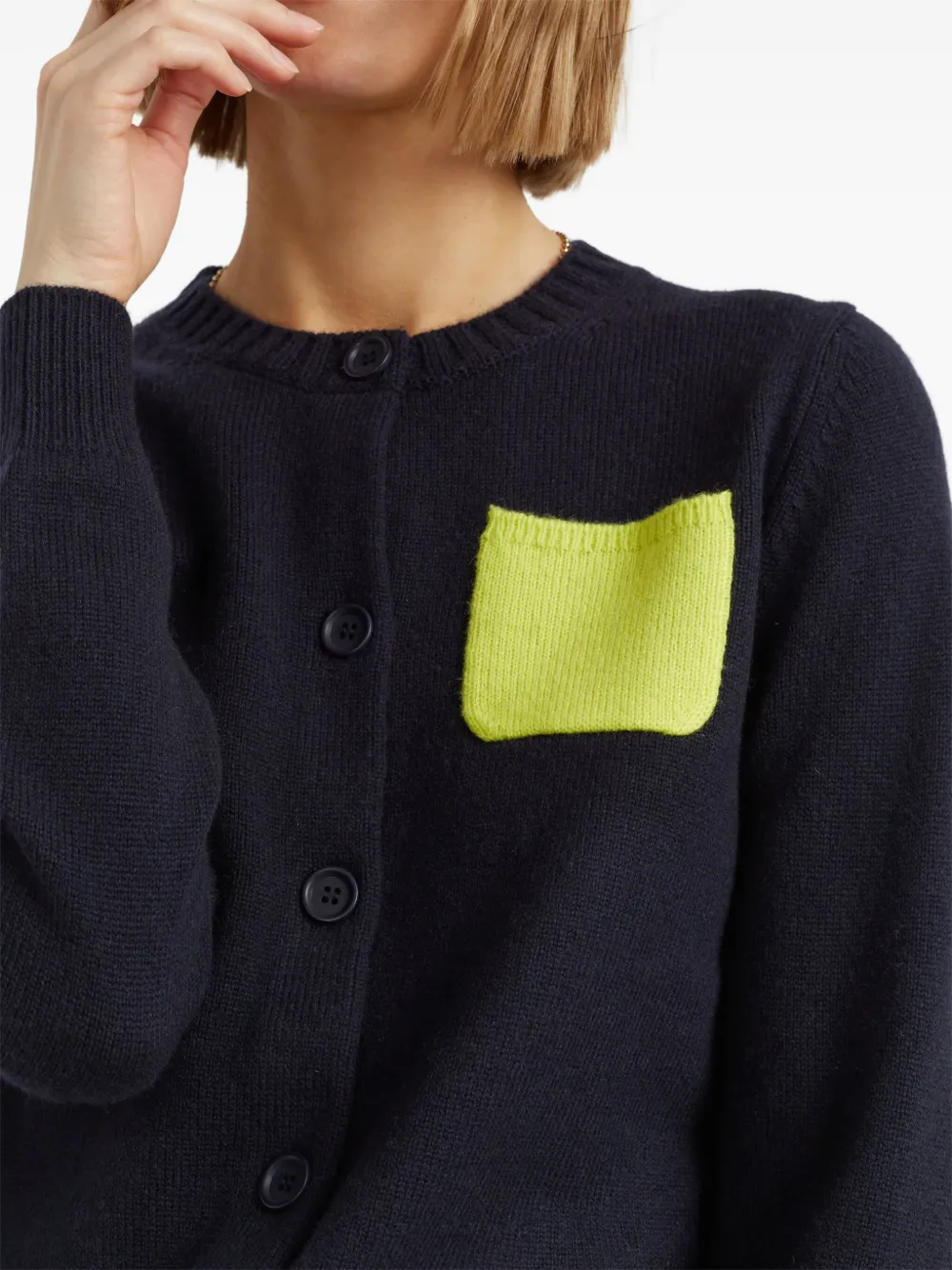 Chinti & Parker Patch-pocket Cardigan In Blue