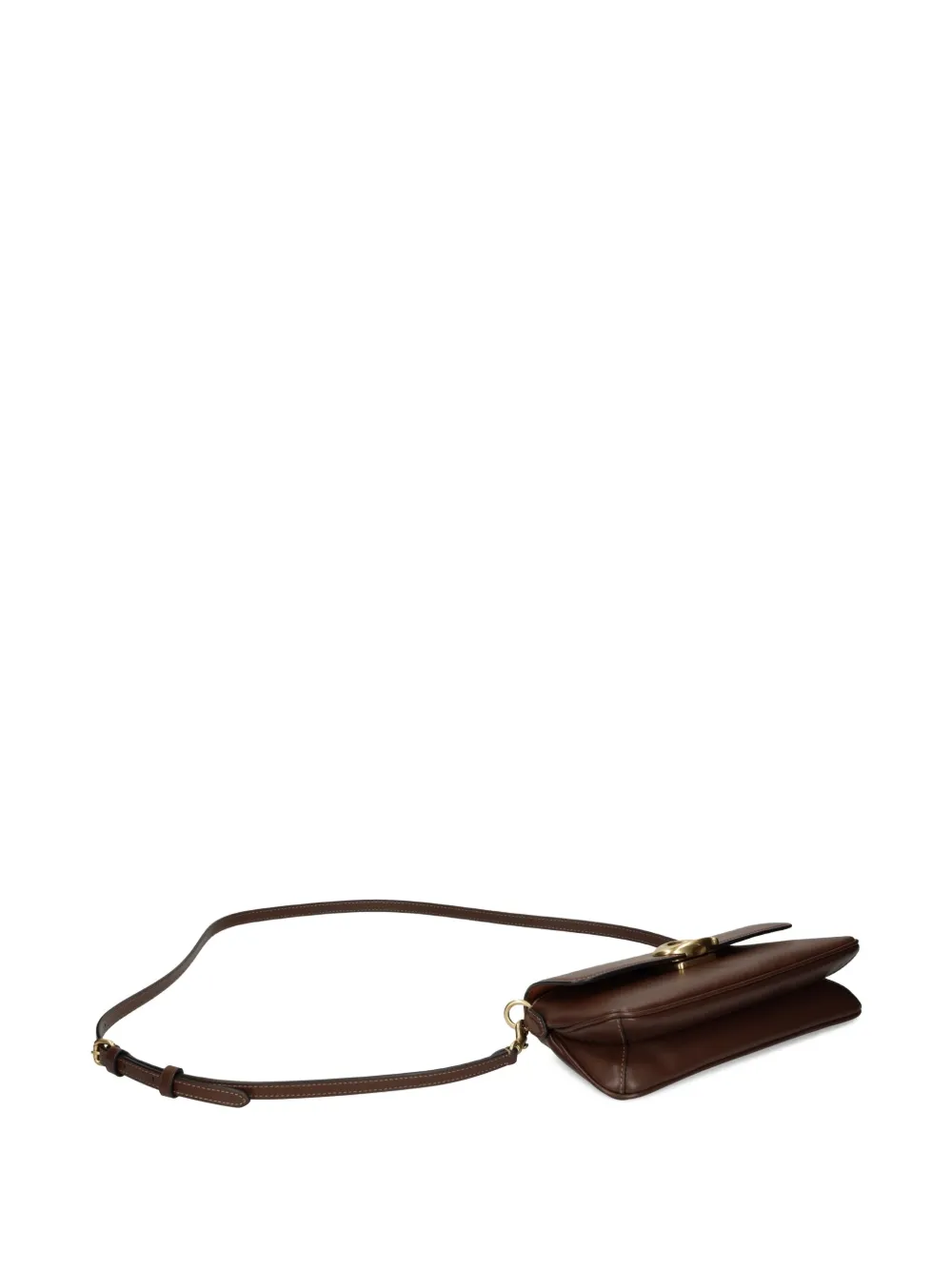 Coach Kleine Jet C leren schoudertas met logo Bruin