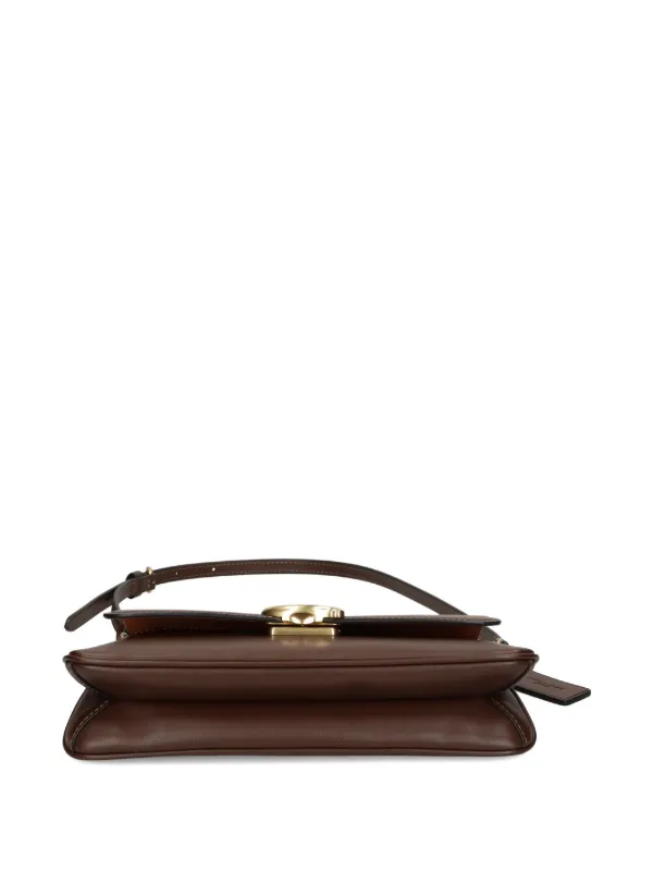 Coach Small Jet C-logo Leather Shoulder Bag | Brown | FARFETCH