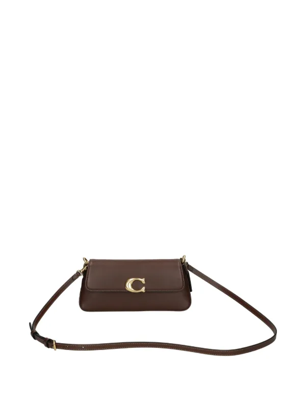 【COACH】Small Jet Leather Shoulder Bag Coach Jet clasp-detail Leather Shoulder Bag | Neutrals