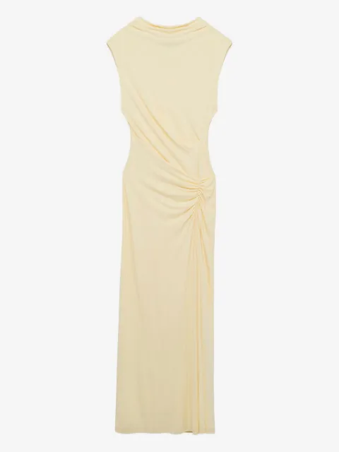 SIMKHAI  Gerafftes Acacia Maxikleid mit Wasserfallausschnitt