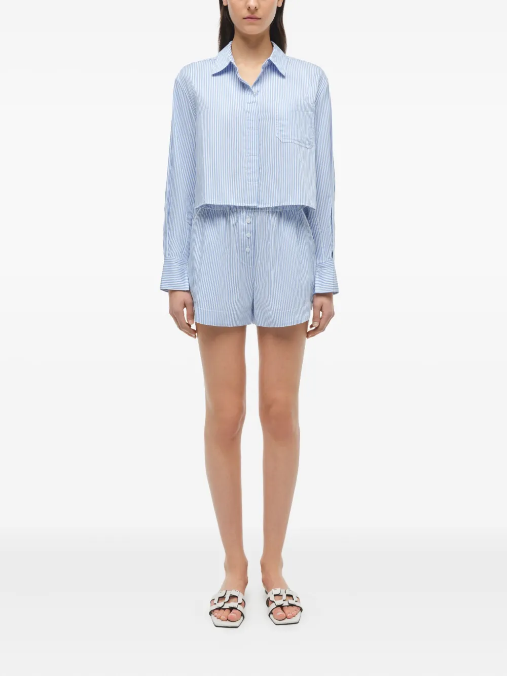 Simkhai Gestreept katoenen blouse Blauw