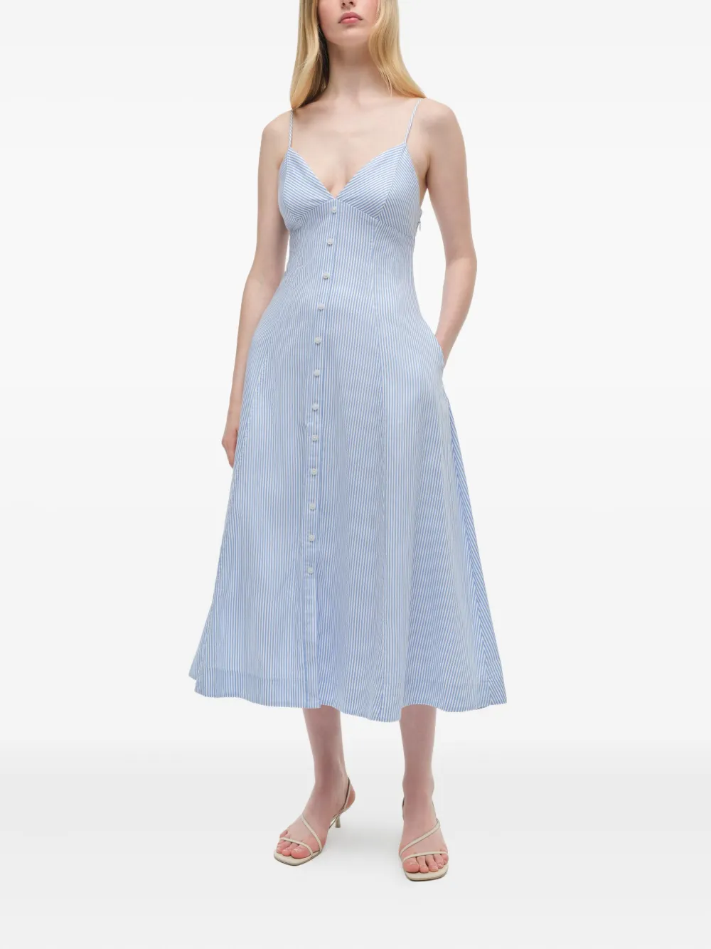 Simkhai Honor midi-jurk met knopen Blauw