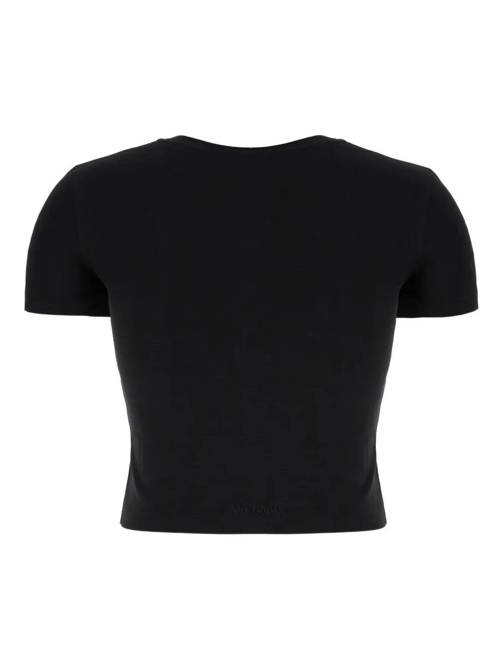 We11done Cropped T-shirt met logoprint Zwart