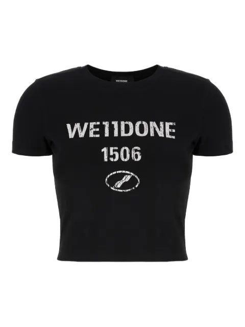 We11done logo-print cropped T-shirt