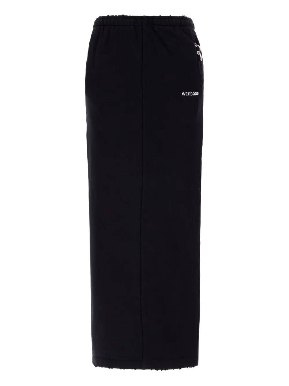 We11done Maxi-rok met geborduurd logo Zwart