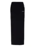 We11done embroidered-logo maxi skirt - Black