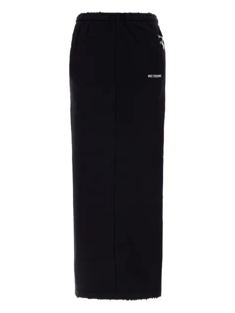 We11done embroidered-logo maxi skirt