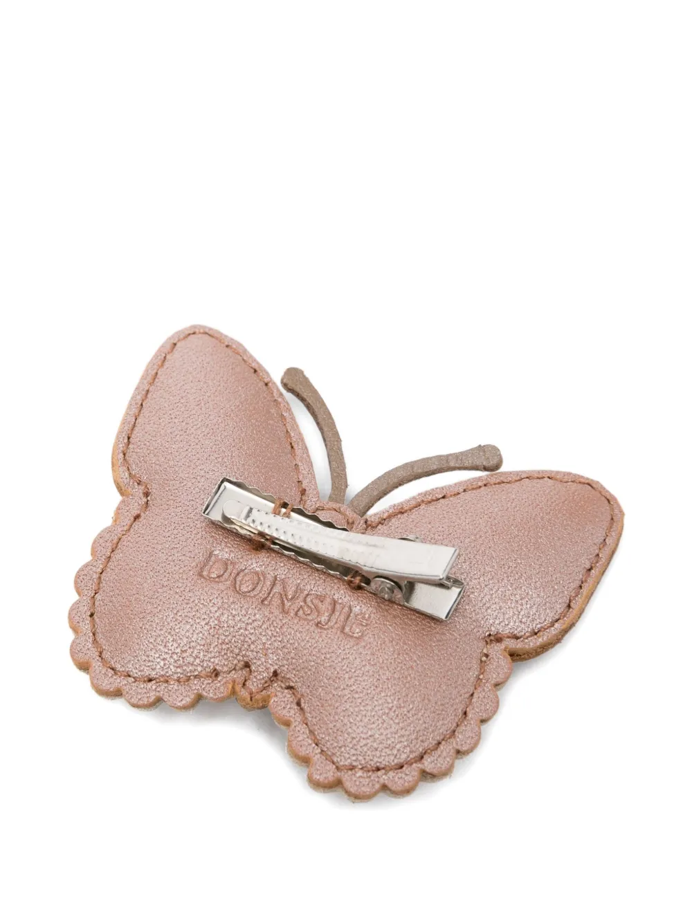 Donsje Butterfly-motif Leather Hair Clip In Pink