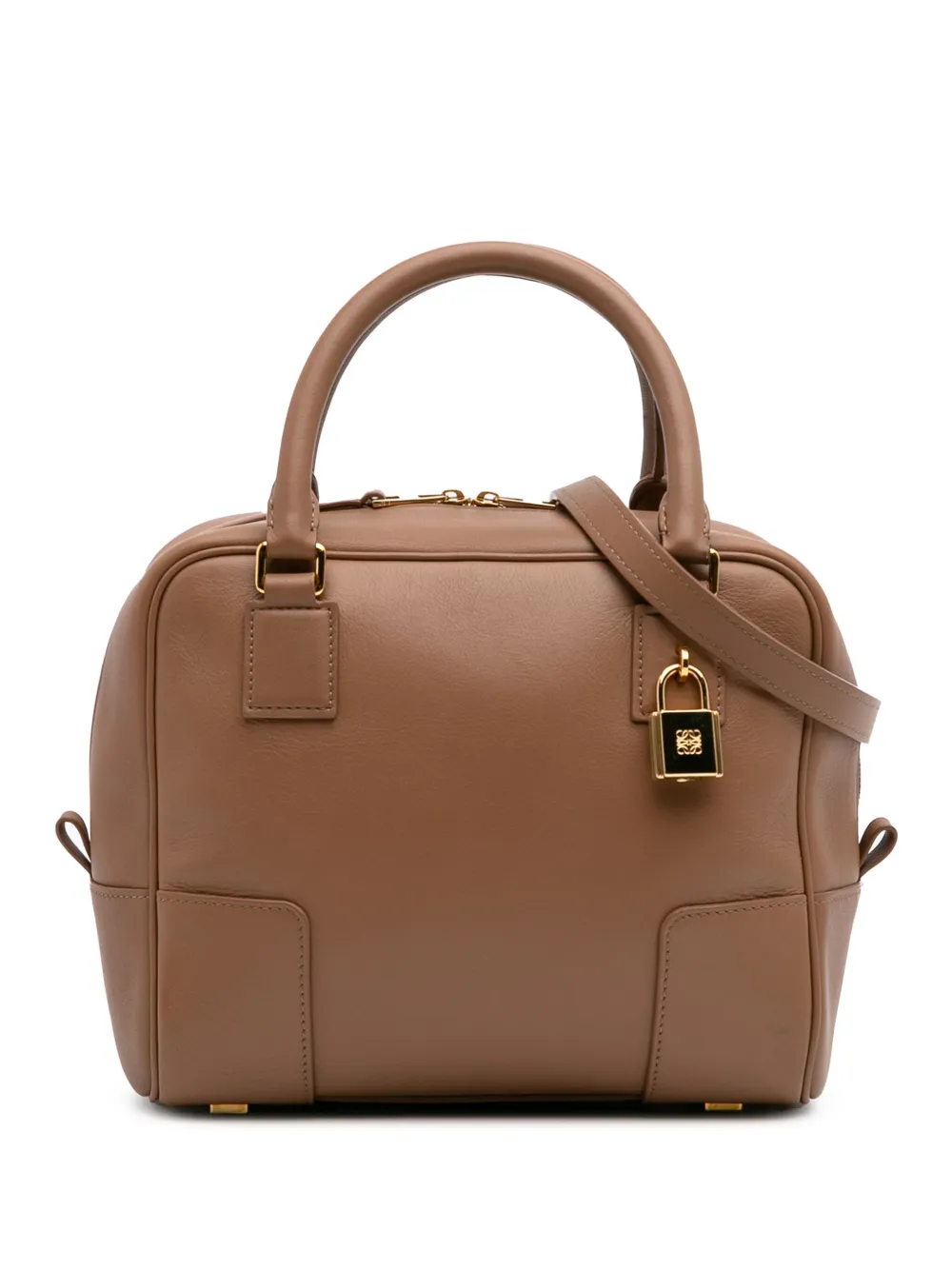 Loewe Pre-Owned 2022 レザー アマソナ スクエア 19 サッチェルバッグ - ブラウン Loewe Pre-Owned 2022 レザー アマソナ スクエア 19 サッチェルバッグ - ブラウン
