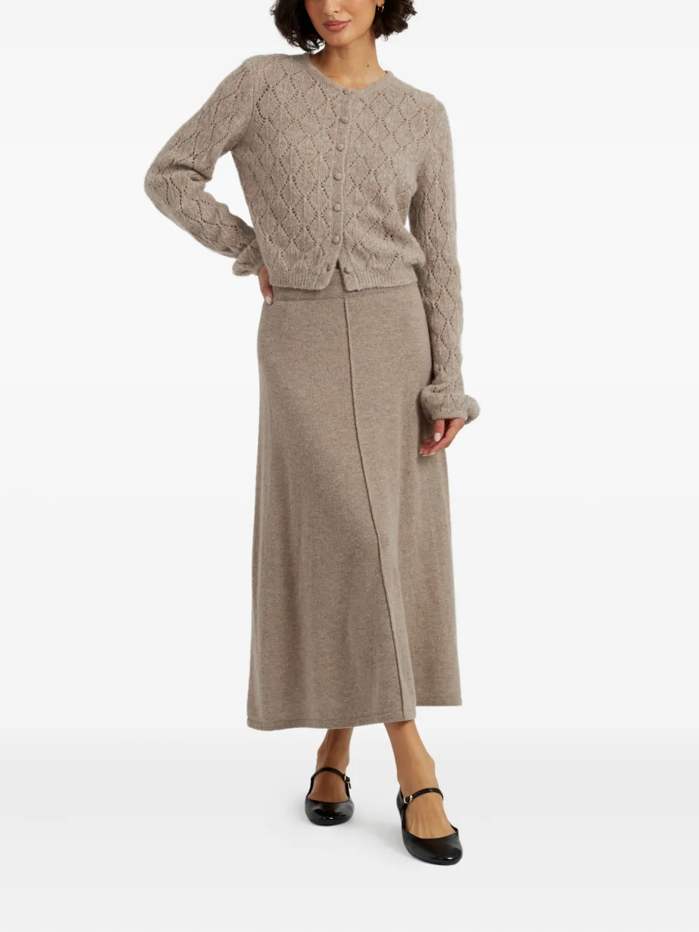 Chinti & Parker Wool Blend Cardigan In Neutral