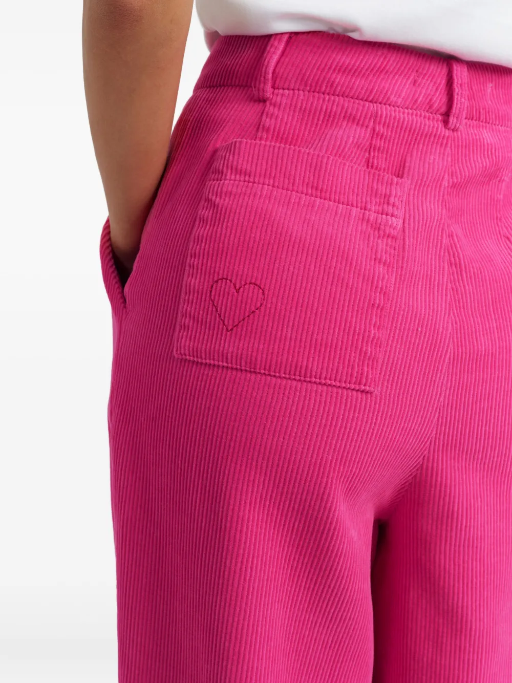 Chinti & Parker Ribfluwelen plooibroek Roze