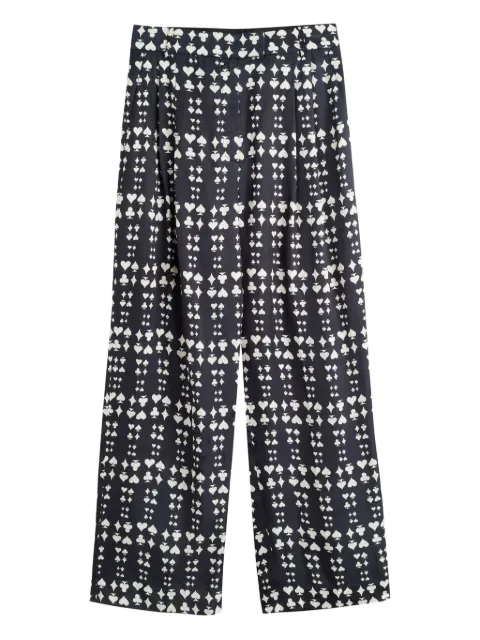 Chinti & Parker playing-card print pleated trousers