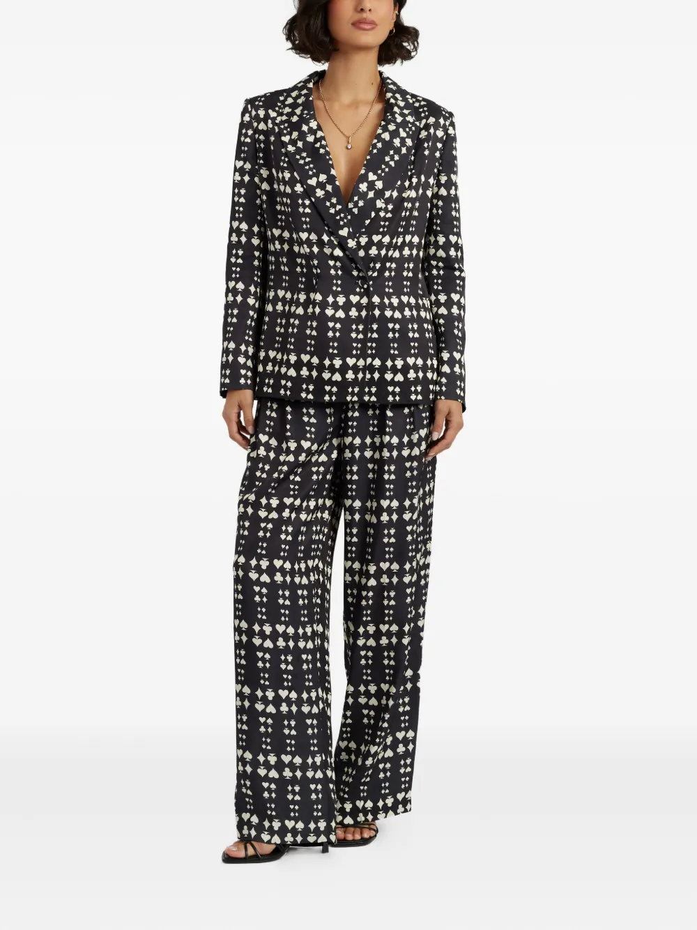 Chinti & Parker Queen Of Hearts Printed Blazer In Multi